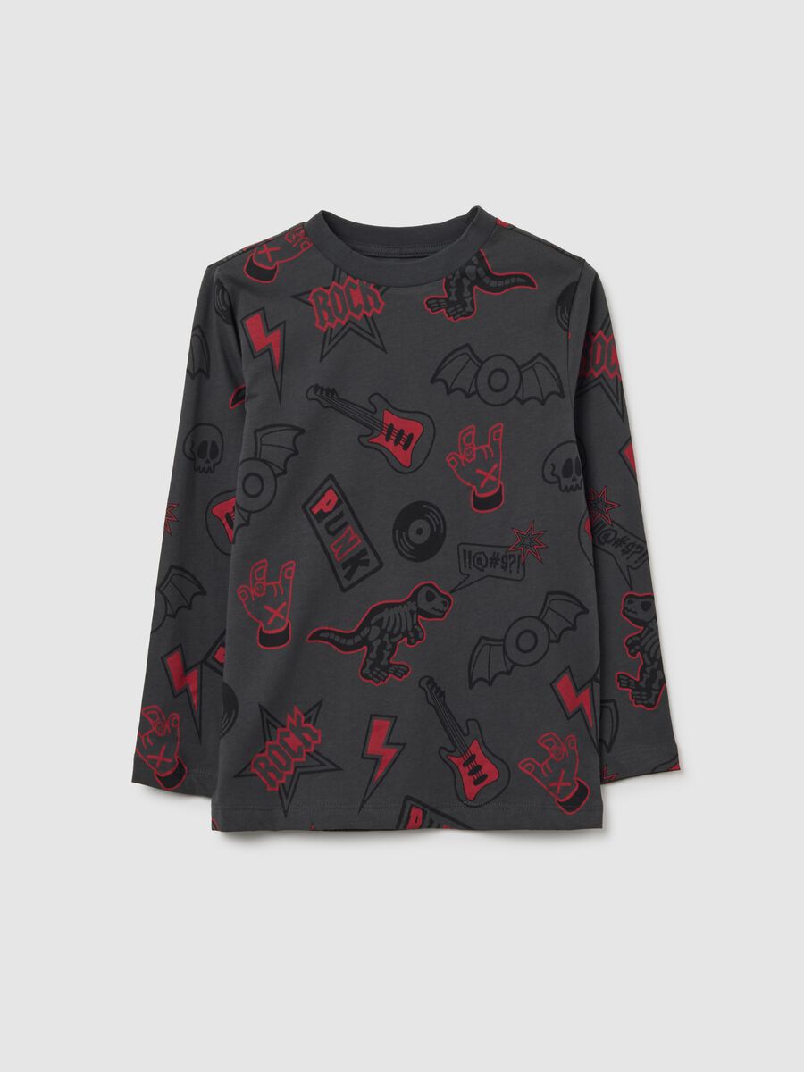 Maglia da bambino in puro cotone nero regular fit_0