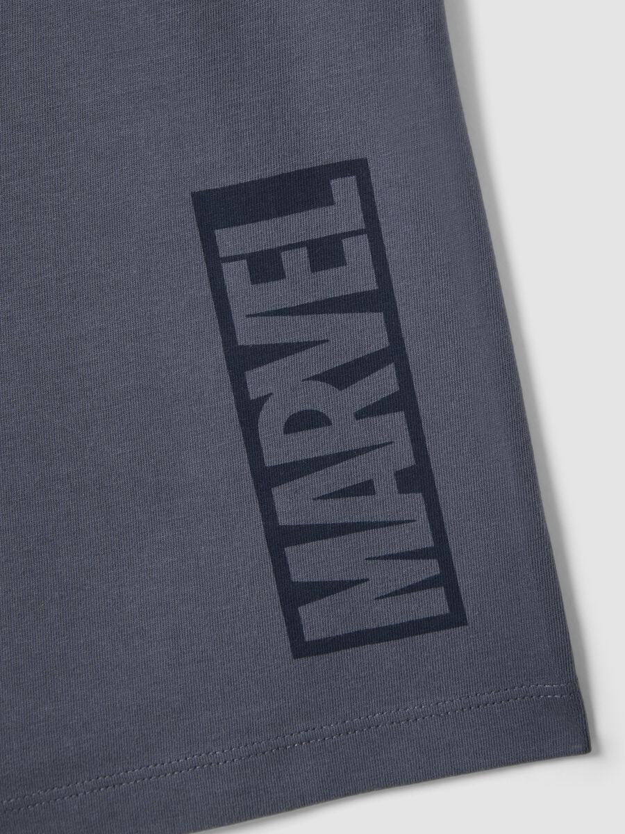 Pigiama in puro cotone grigio da ragazzo regular fit con stampa Marvel_3