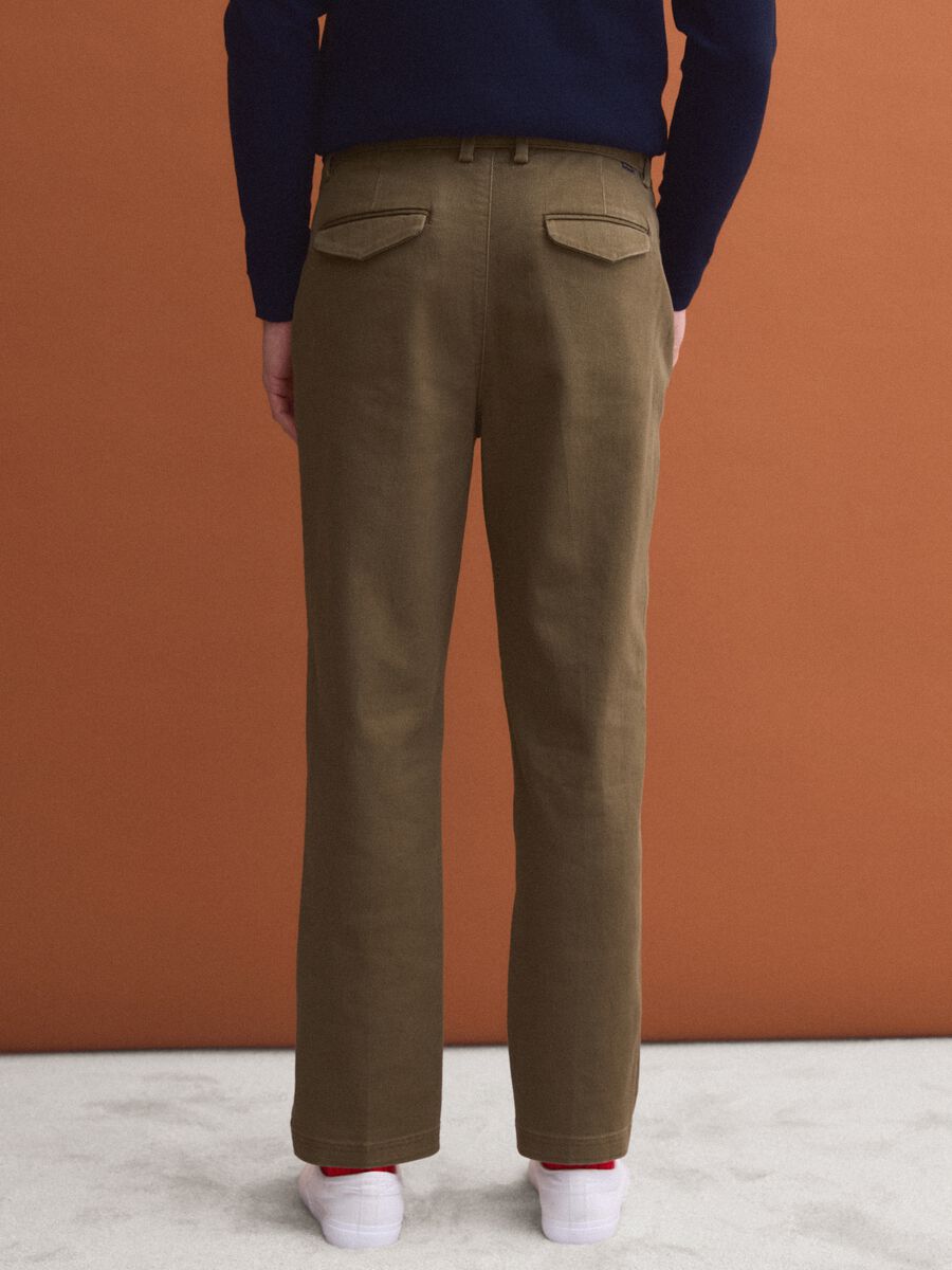 Men&rsquo;s brown stretch-cotton straight-fit chino trousers_2