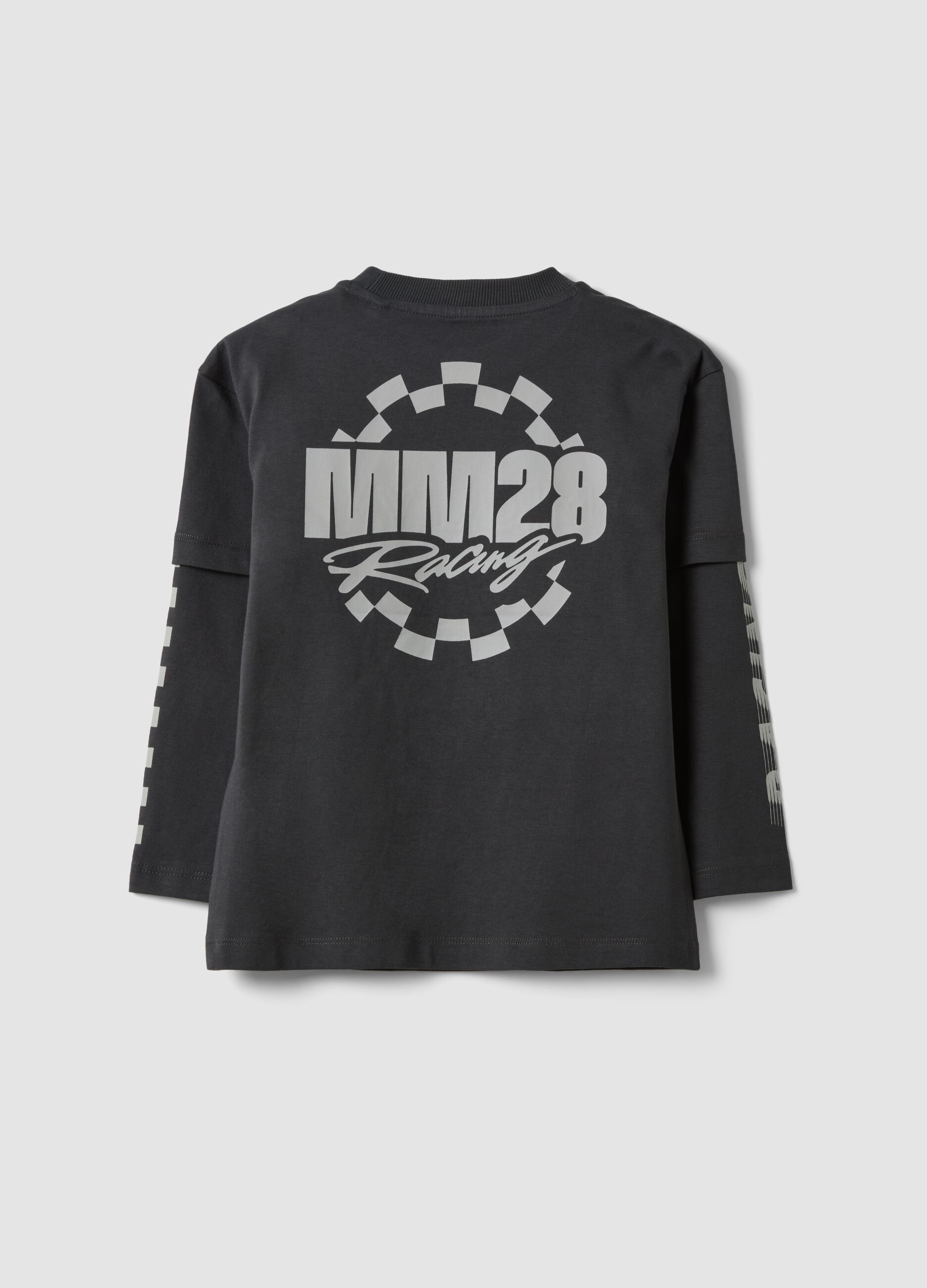 Black pure cotton crew-neck Mickey print T-shirt for boys