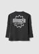 Black pure cotton crew-neck Mickey print T-shirt for boys_1