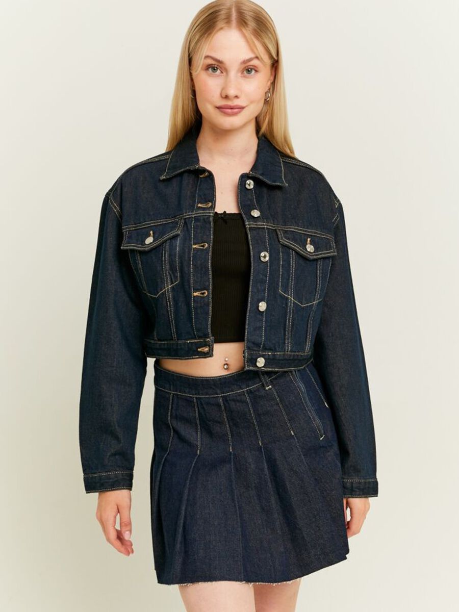 Short jacket in rinsed denim_1
