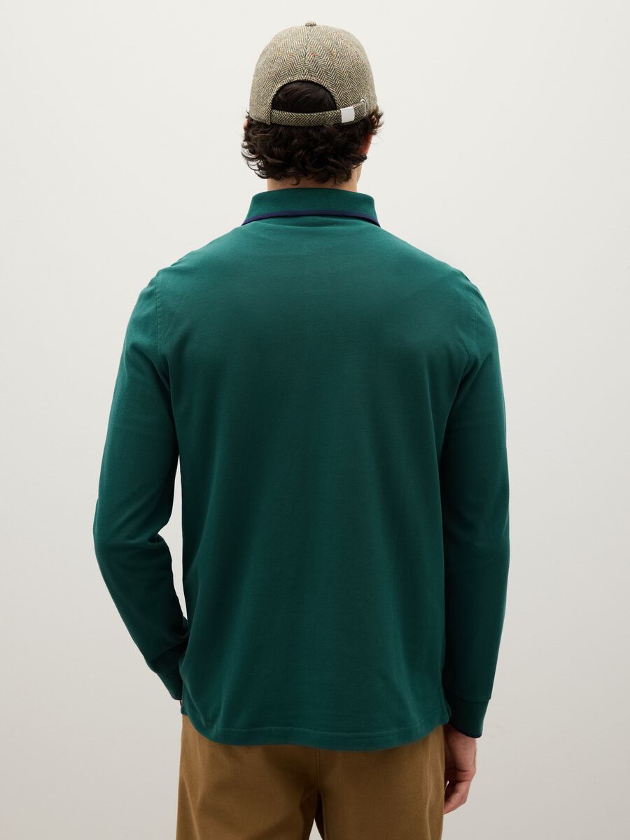 Polo in puro cotone verde regular fit_3