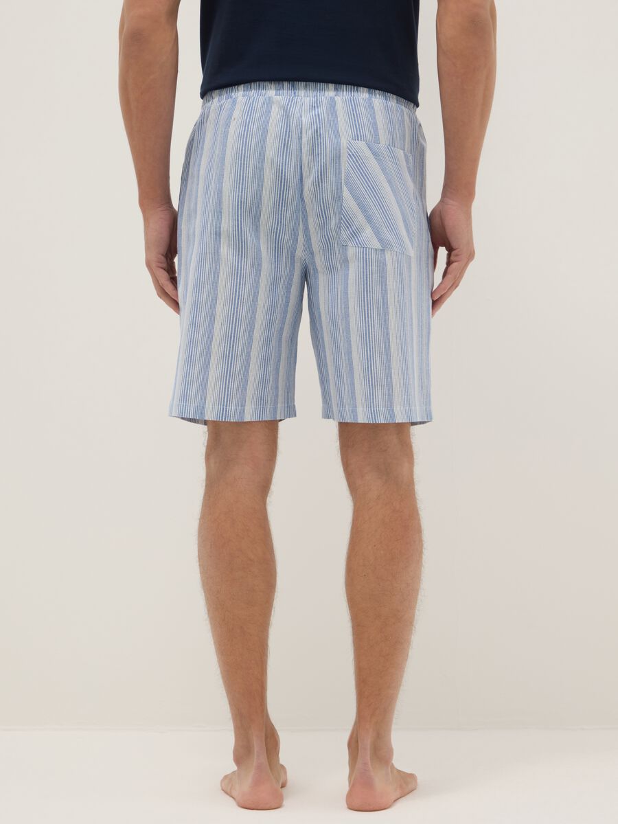 Pure cotton multicoloured striped pyjama shorts regular fit_2