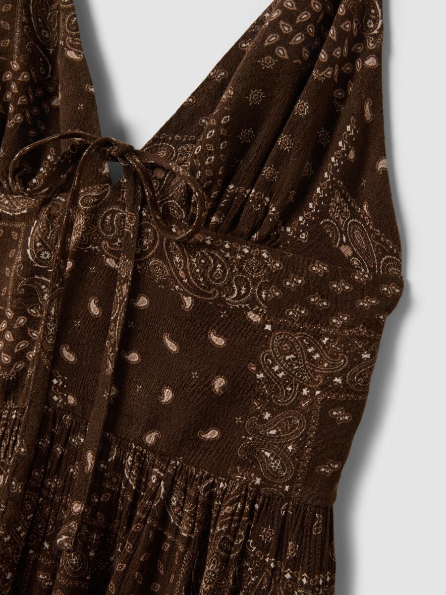 Brown pure viscose mini dress_5