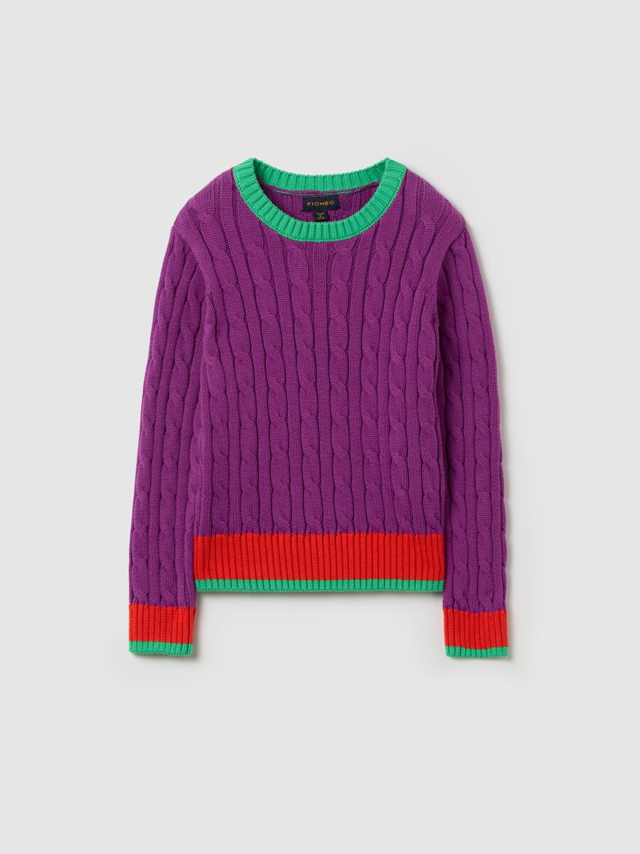 Cotton pullover with striped pattern_3