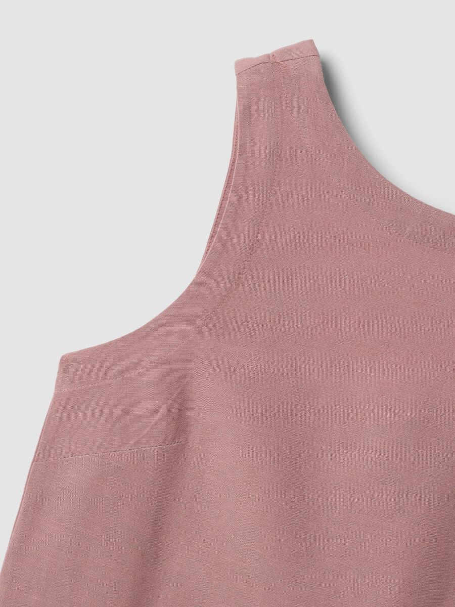 Pink regular-fit dress in a viscose, cotton and linen blend_5