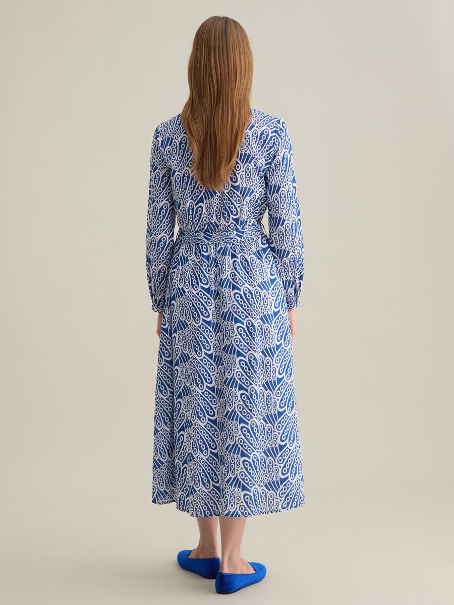 Women's long dress in pure cotton multicolour regular fit_3