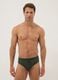 Green stretch fabric swim briefs_0