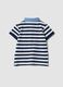 Blue striped stretch-cotton polo with classic collar_1