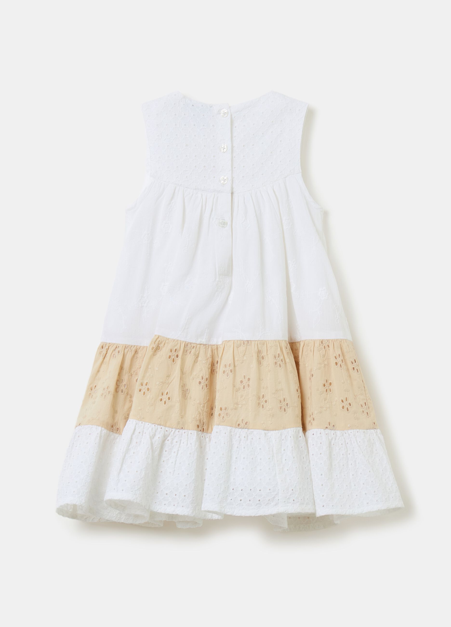 Broderie anglaise dress with flounces