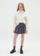 Grey checkered skirt for girls in regular fit jacquard_0