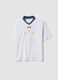 White pure cotton regular fit t-shirt with Italy details_4