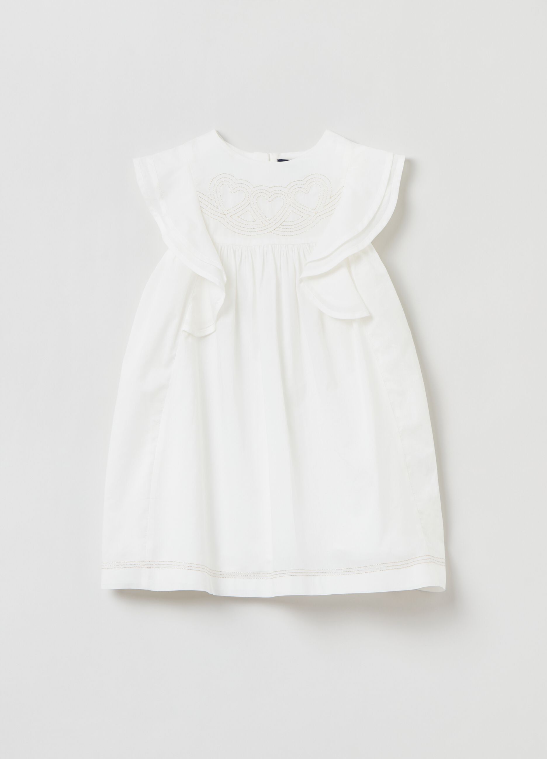 Vestito con volant e ricamo lurex_0