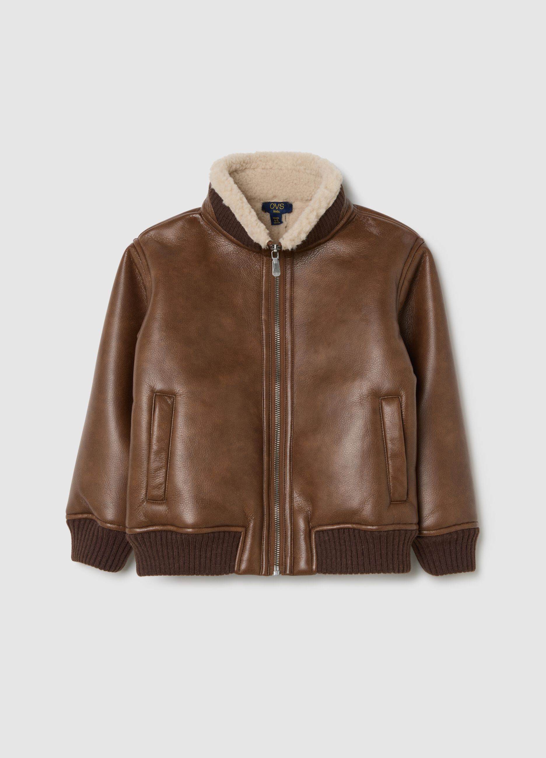 Brown bonded fabric jacket