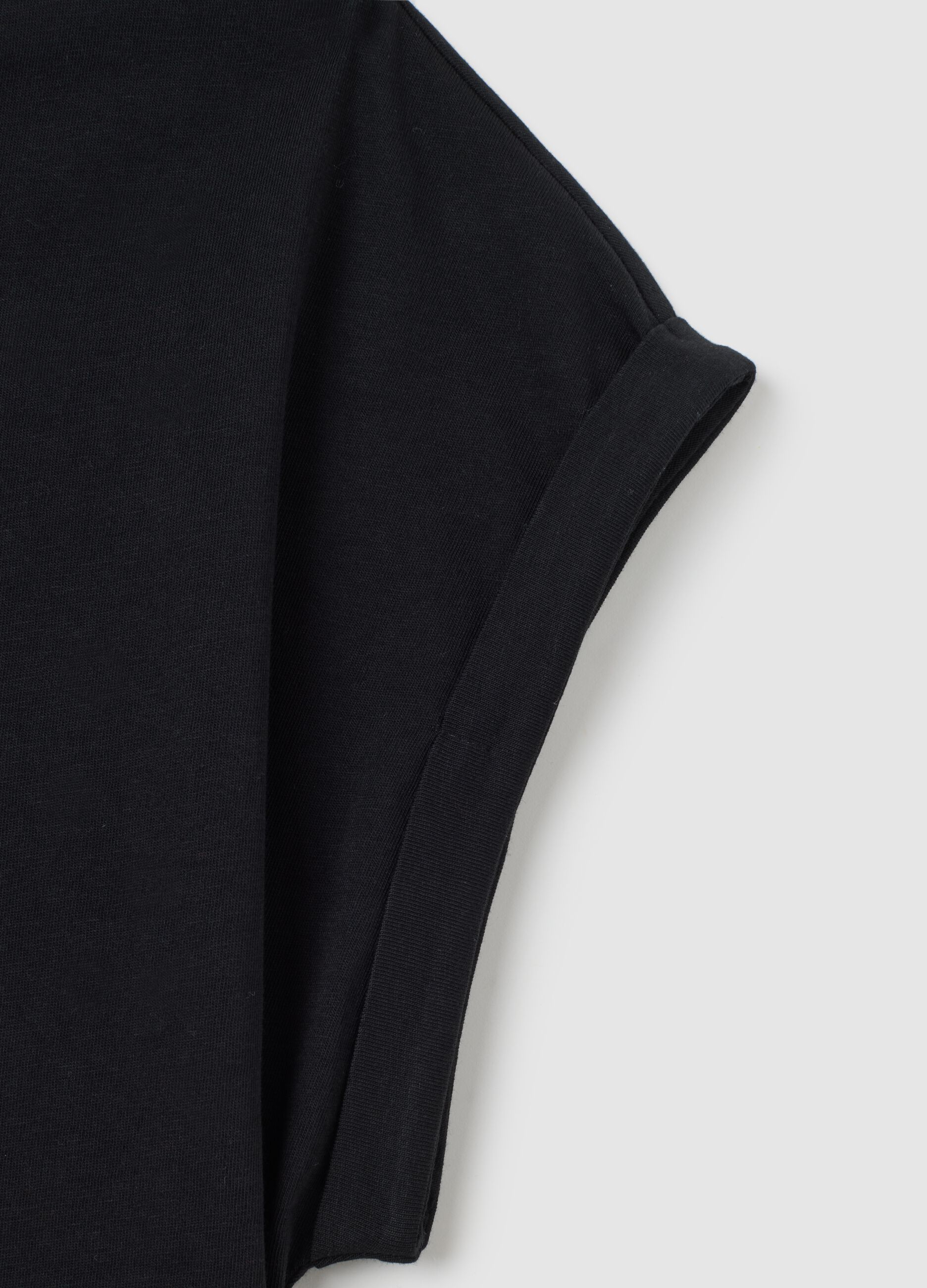 Black pure cotton regular fit T-shirt