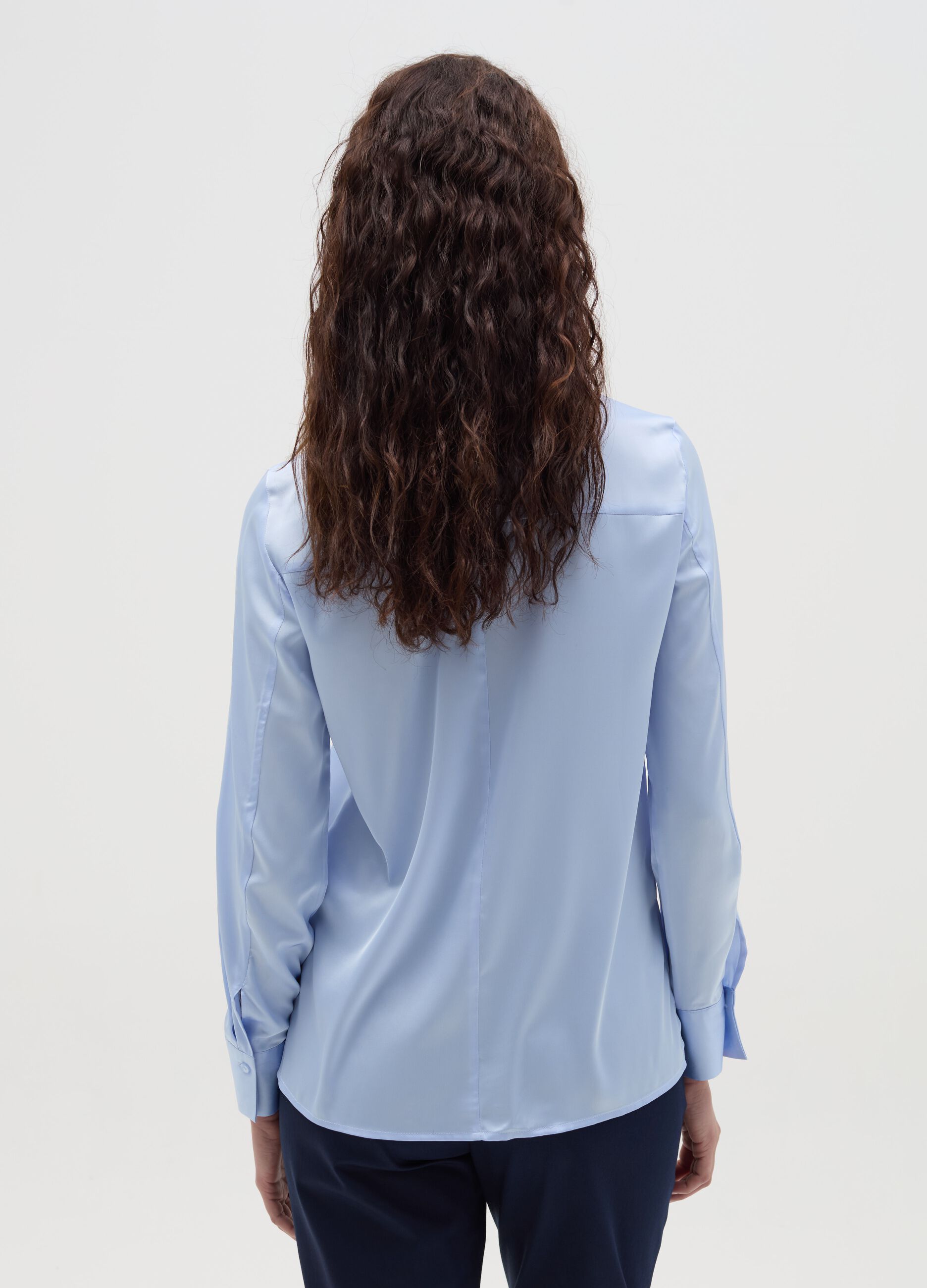 Satin shirt with side splits