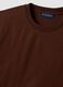 T-shirt marrone in jersey di puro cotone con girocollo relaxed fit_5