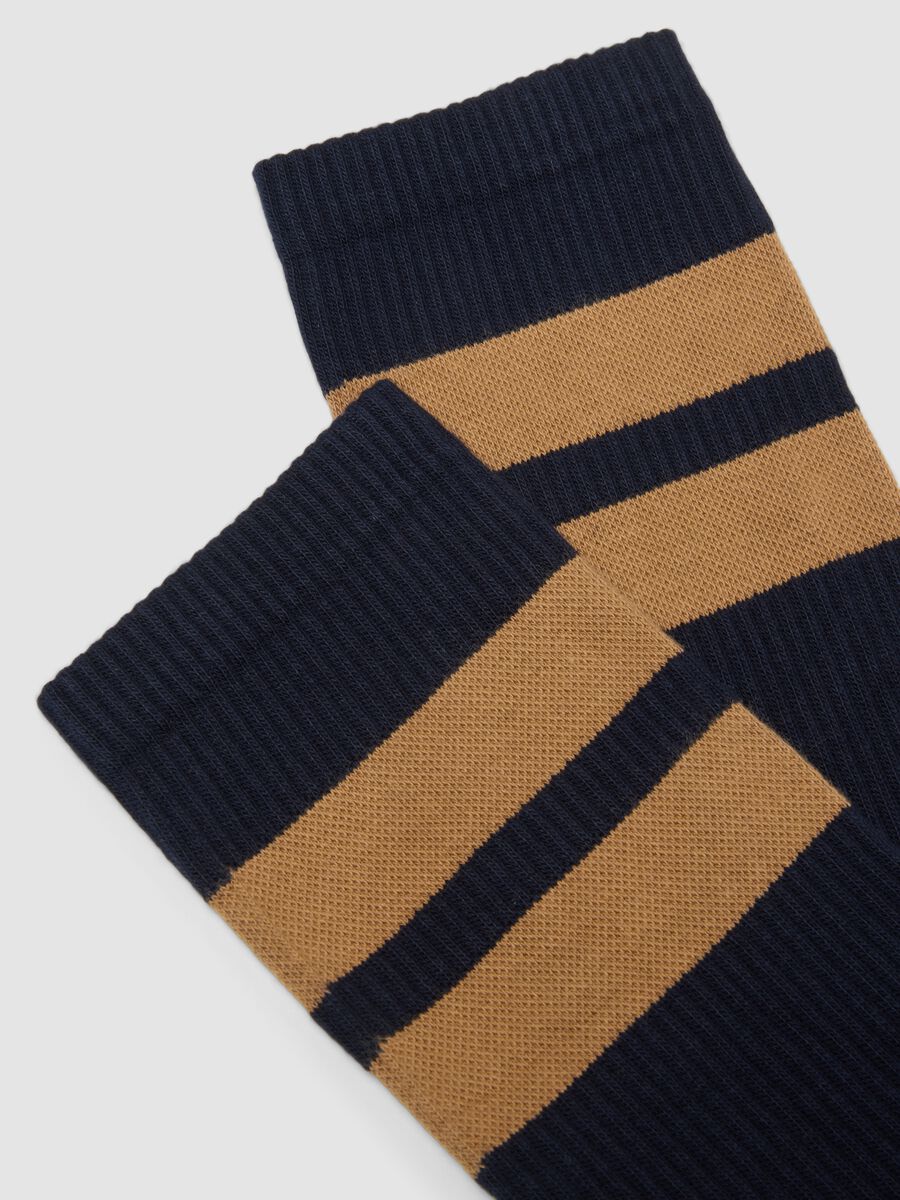 Calze da tennis in misto cotone elasticizzato blu con righe_1