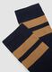 Blue Stretch Cotton Blend Tennis Socks with Stripes_1