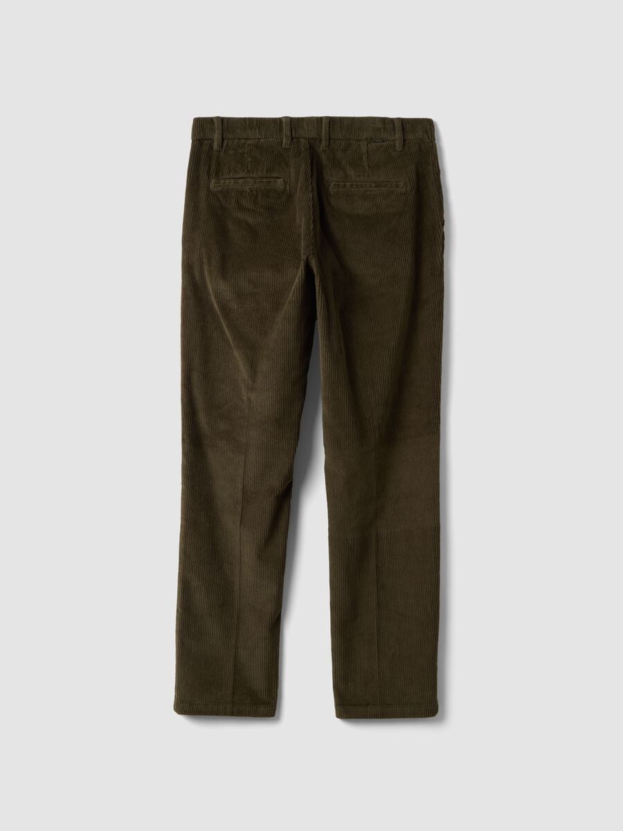 Green regular-fit ribbed stretch-cotton chinos_6