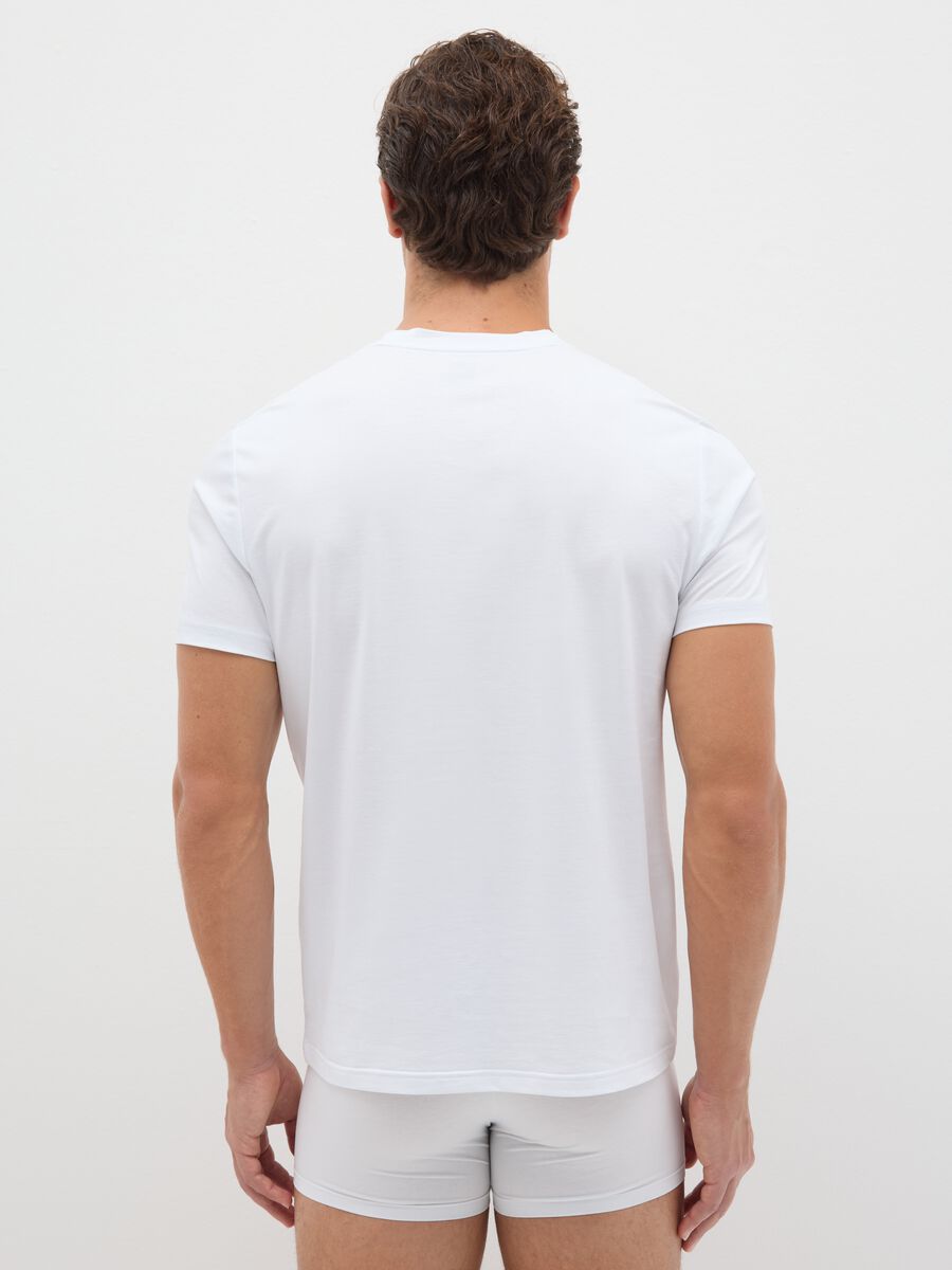 White regular fit pure cotton t-shirt_2