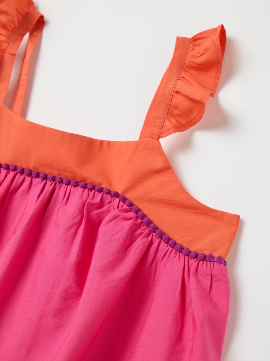 Multicolour pure cotton girls' dress with regular fit_2