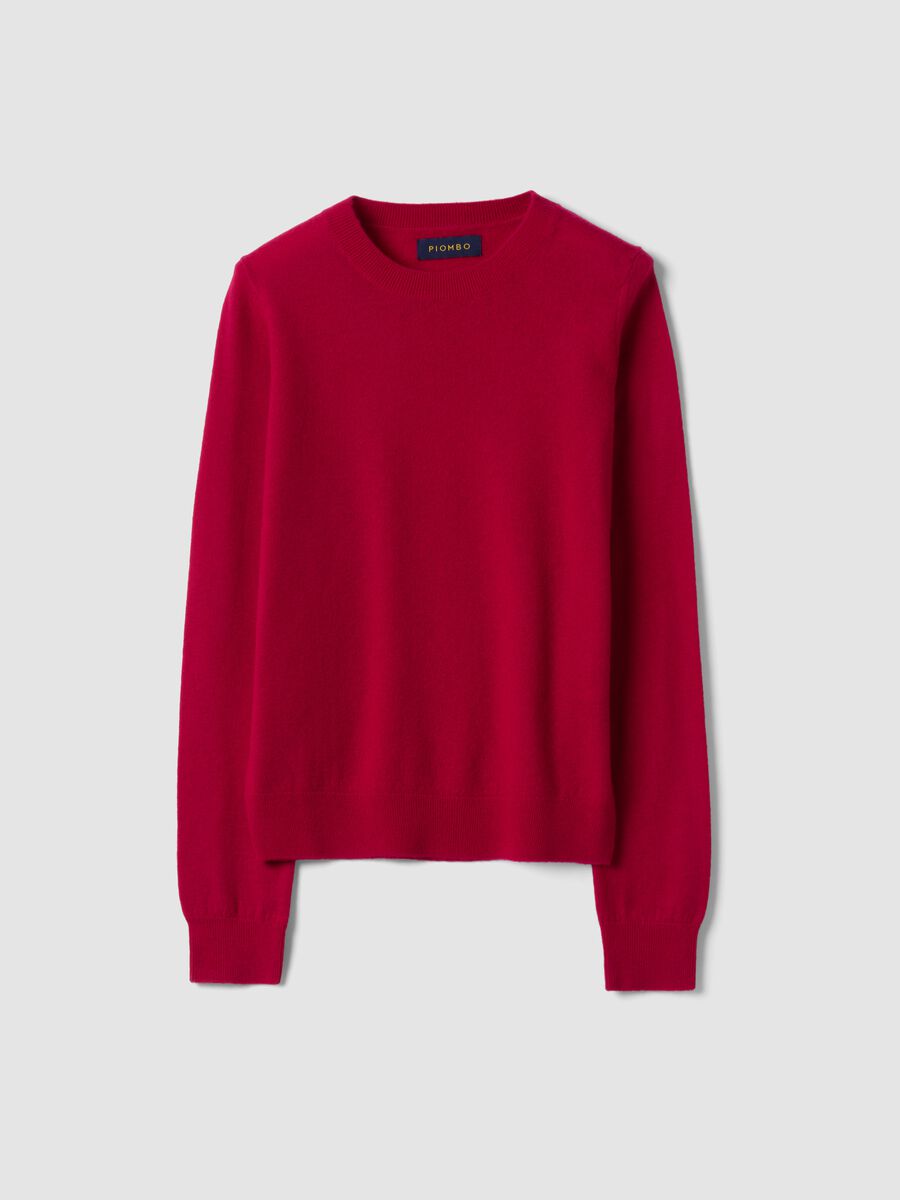 Maglia rossa in pura lana a girocollo_0