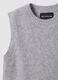 Grey crew-neck stretch wool and alpaca gilet_1