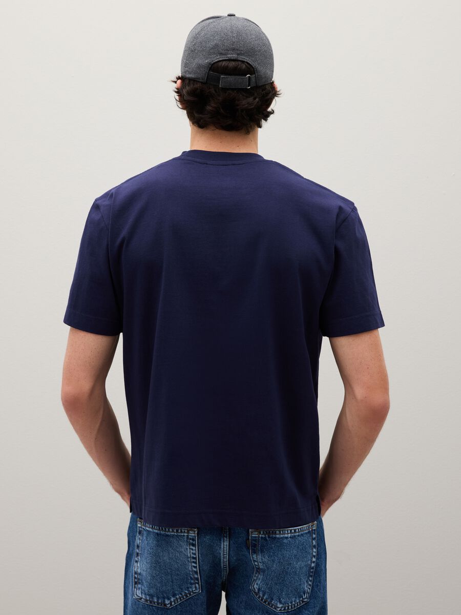 Pure cotton blue T-shirt regular fit_3