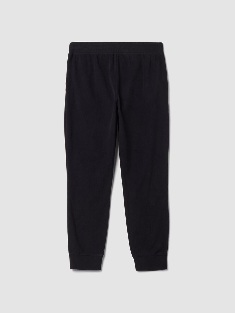Pantaloni jogger neri in pile regular fit_2