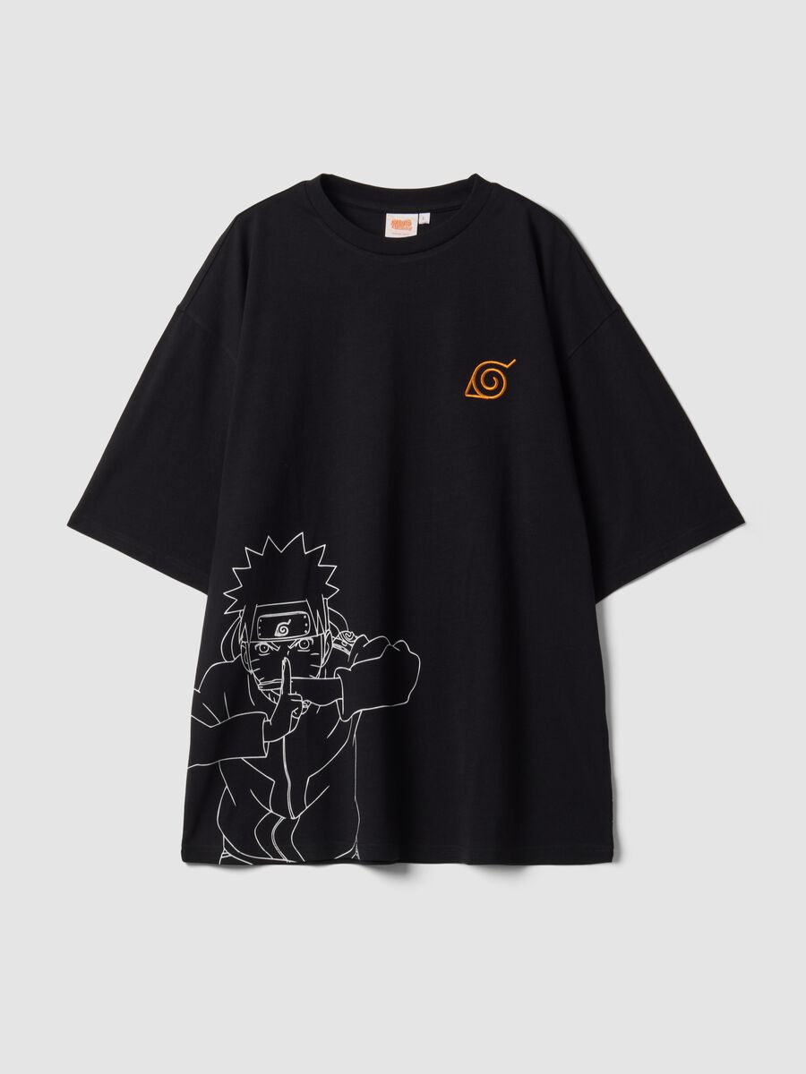 Black 100% Cotton Naruto Print T-Shirt_4