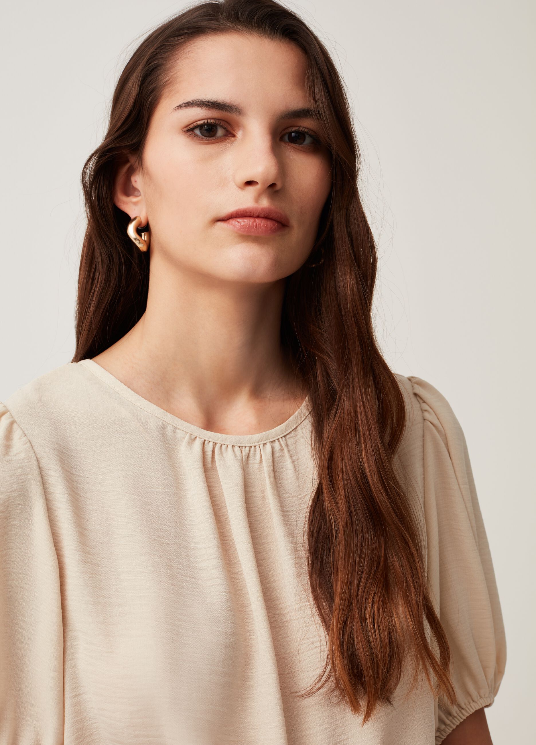 Ovs Blusa in crêpe con maniche a palloncino