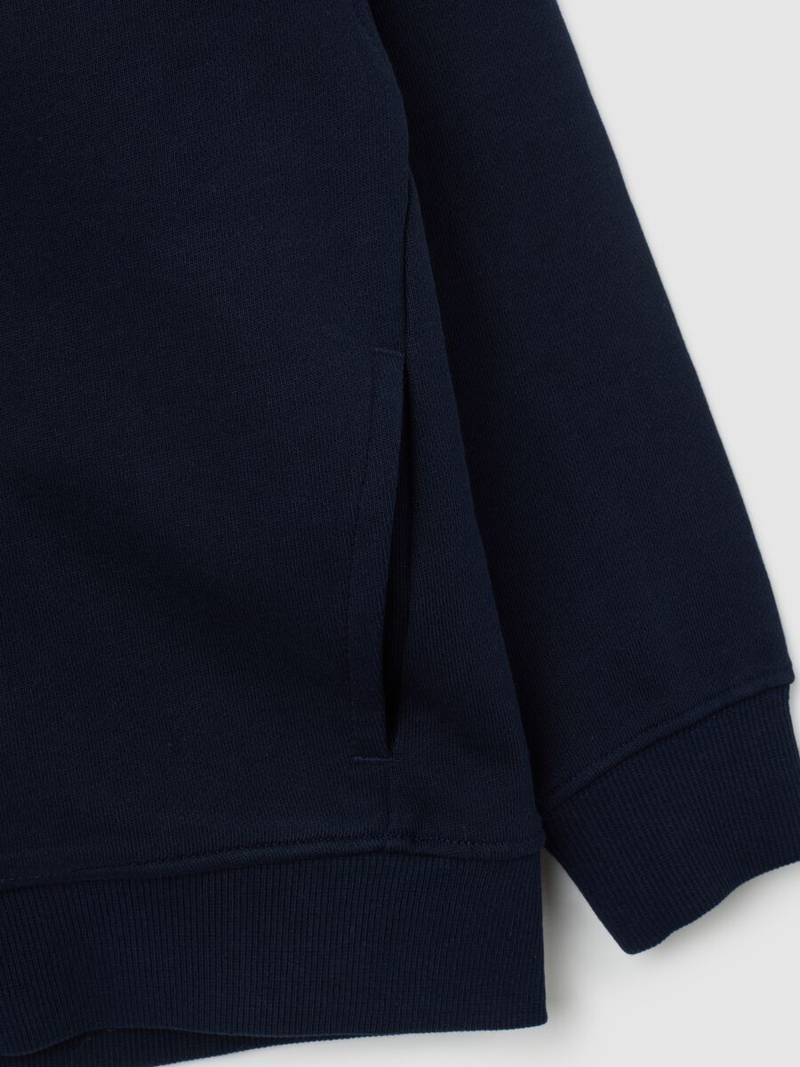 Felpa da bambino in puro cotone blu regular fit_2
