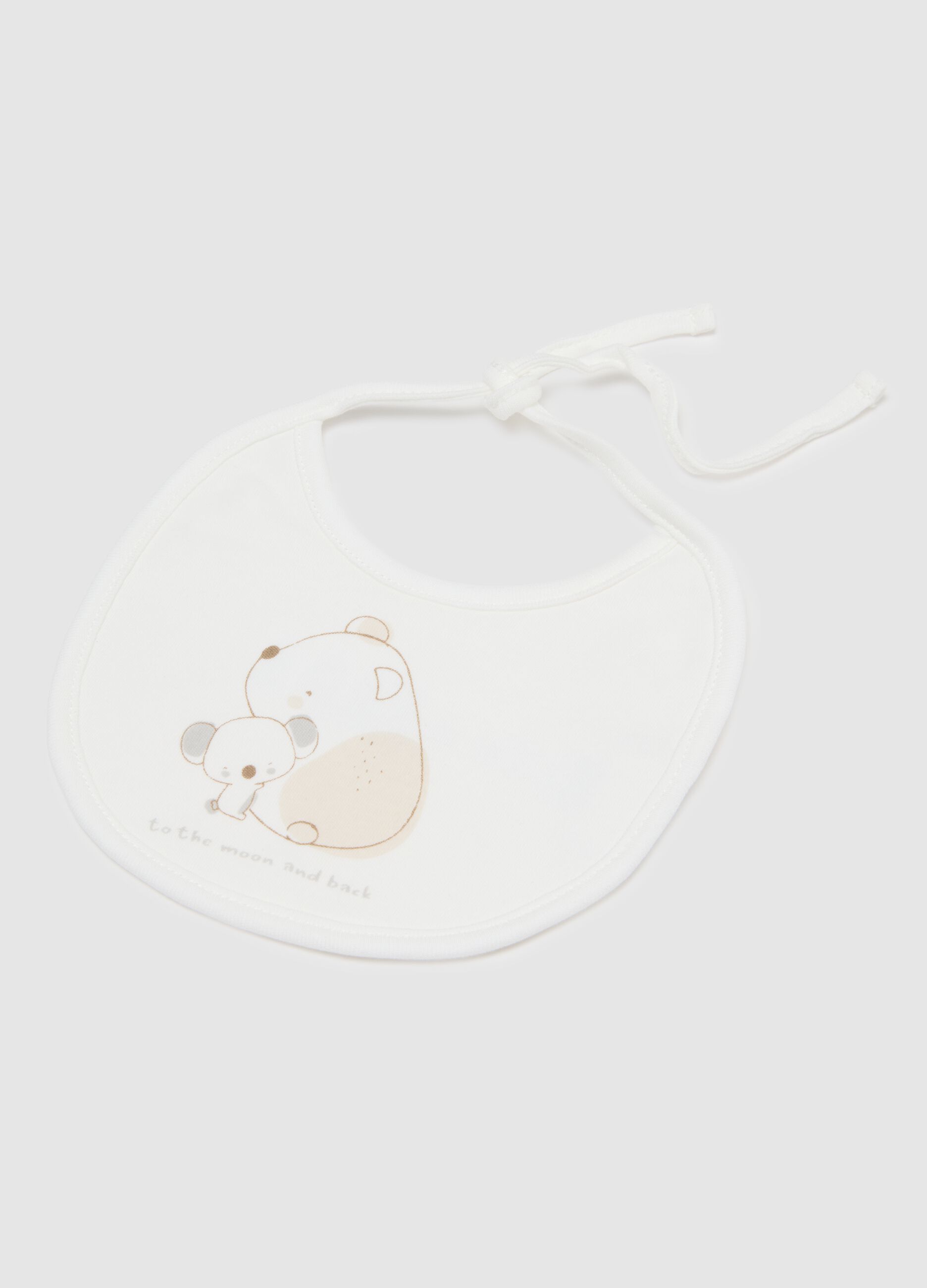 Two-pack baby bibs in pure white cotton