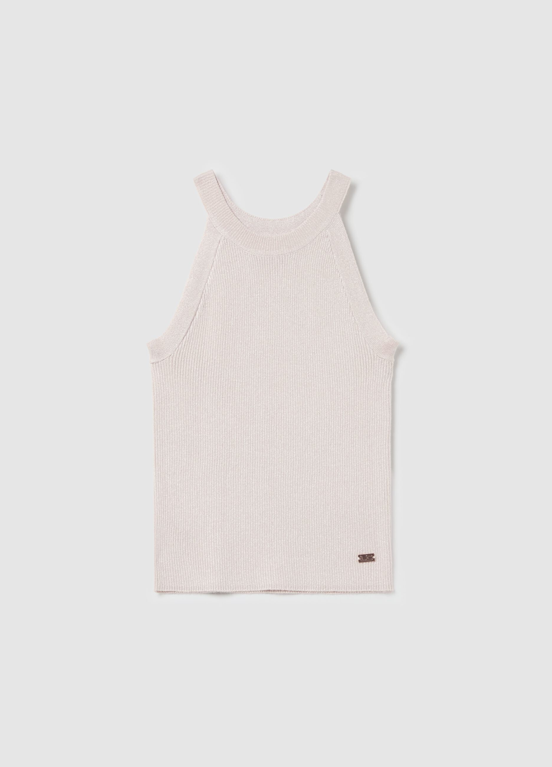 Ribbed tank top with lurex