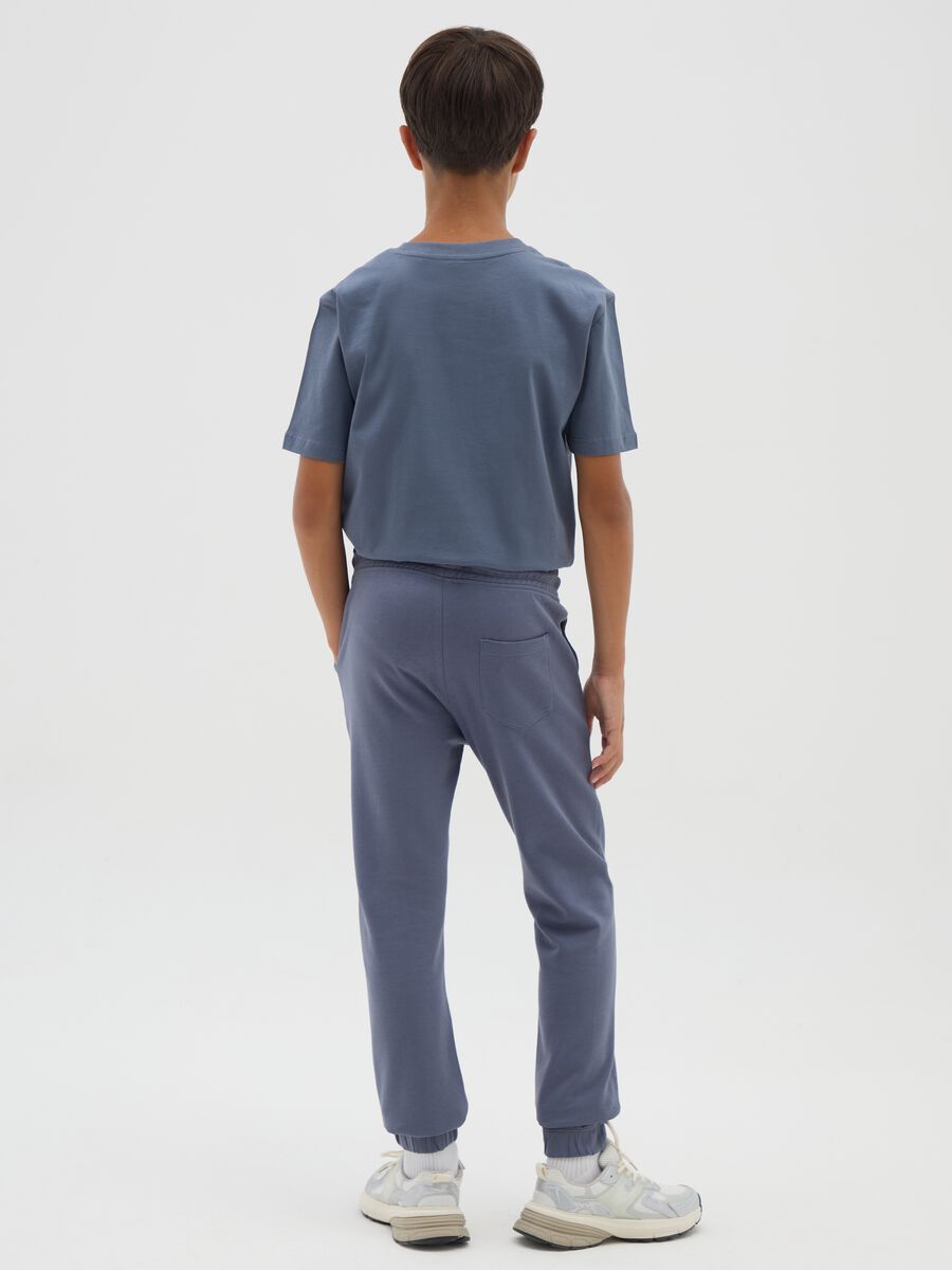 Boys' blue jogger trousers in pure cotton with regular fit_3