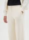Girls' beige pure cotton regular fit trousers_1