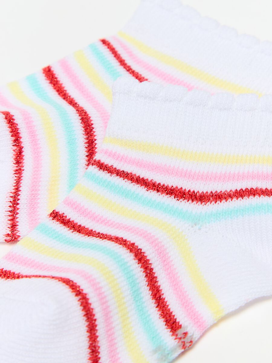 Three-pack solid colour and striped short socks_2