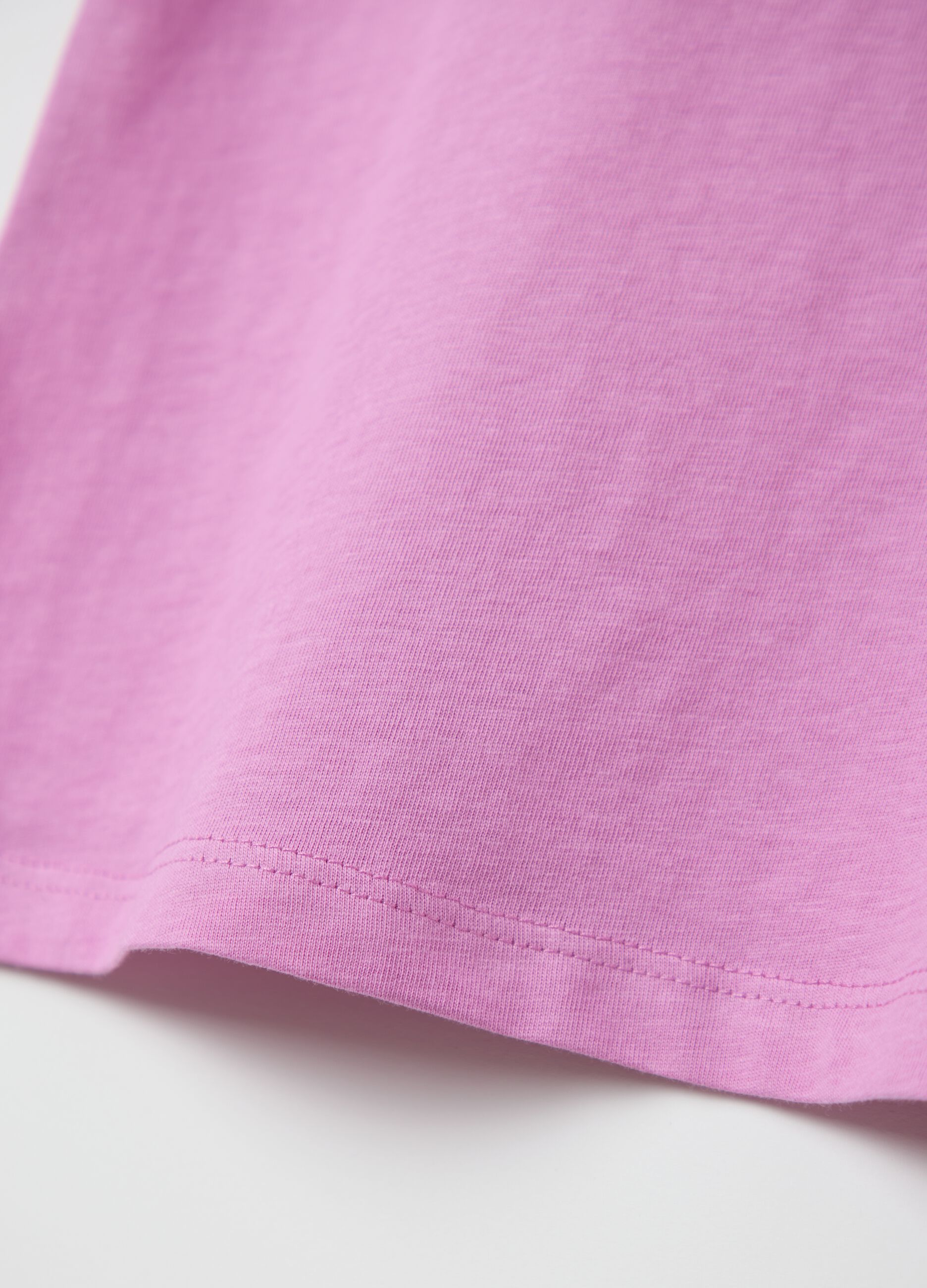 Short-sleeve pink pure cotton T-shirt
