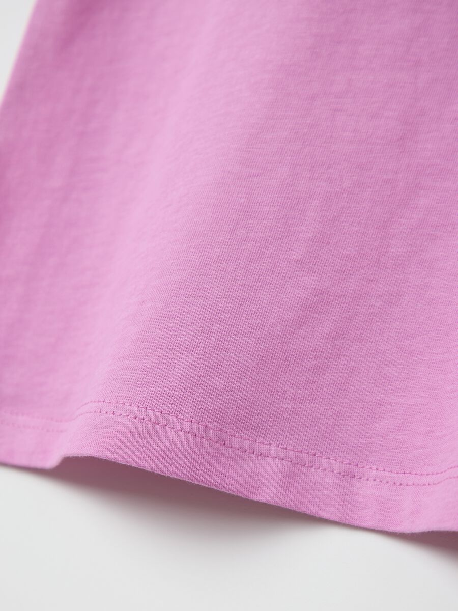 Short-sleeve pink pure cotton T-shirt_3