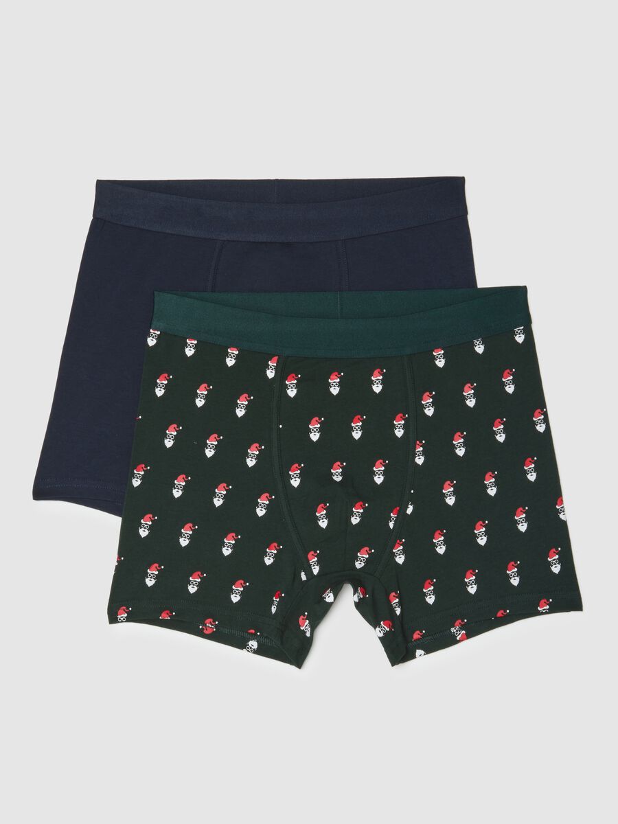 Multicolour Christmas boxer twin pack in stretch cotton regular fit_0