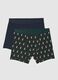 Multicolour Christmas boxer twin pack in stretch cotton regular fit_0