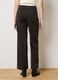 Black stretch cotton velvet trousers regular fit_2