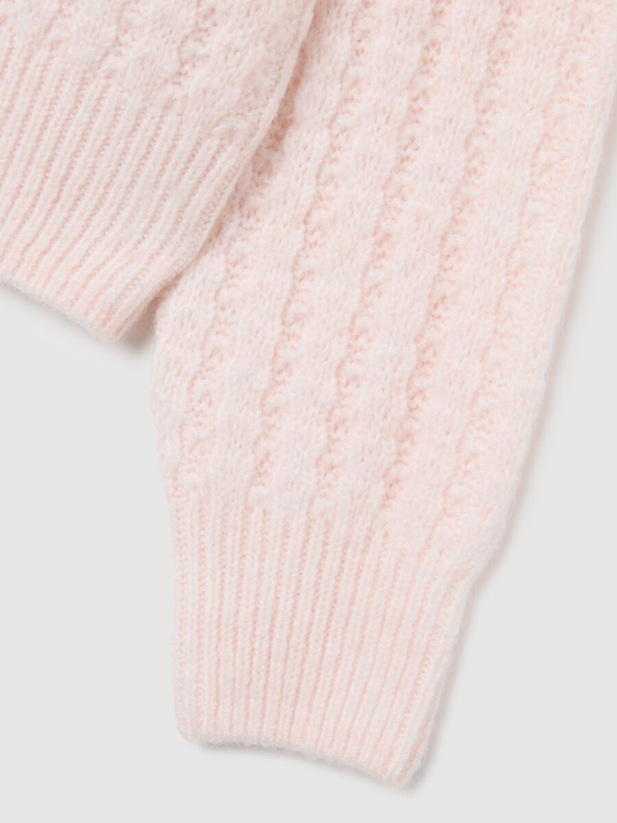 Girls' pink knitted regular fit jumper_3