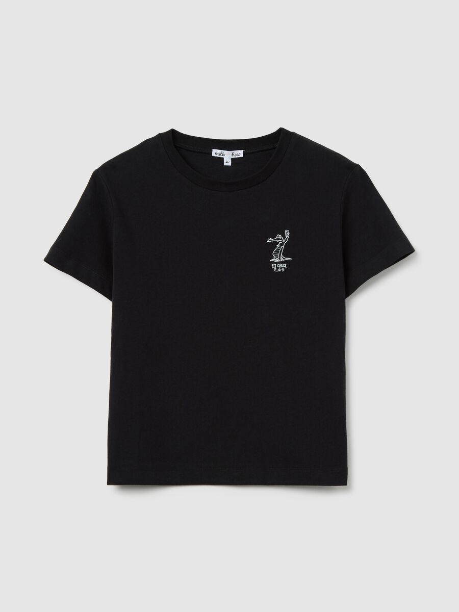 Black boxy-fit T-shirt in cotton_4