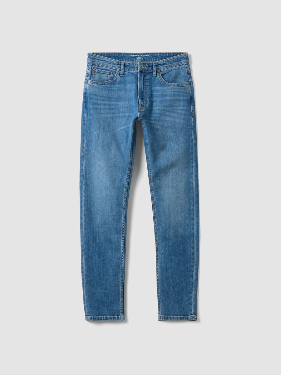 Jeans lavaggio chiaro in cotone elasticizzato slim fit_3