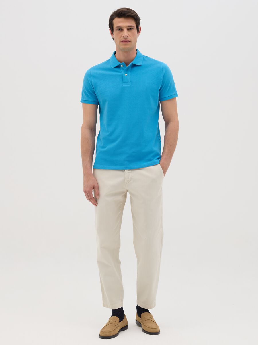 Sky Blue Piquet Cotton Polo_1