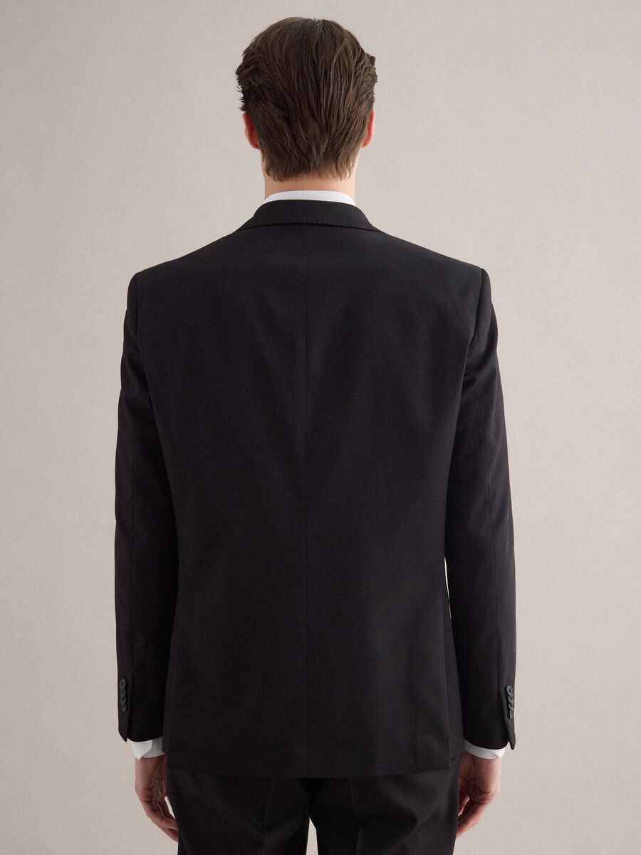 Single-breasted black regular fit blazer_2