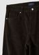 Brown slim fit pure cotton trousers_1